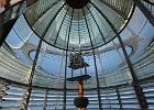 Inside the original 19th century Fresnel lens. Light  is now electric in a 2-2-14 second pattern.
